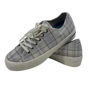 SeaVees Monterey Women's Platform Sneakers Dove Plaid Flannel Size 11